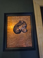 Moldura de bronze vintage Rottweiler cabeça em folha de cobre 11x14 comprar usado  Enviando para Brazil
