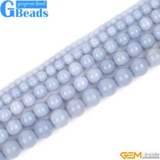 Contas para fazer joias 15" fio pedra anglita natural redonda semipreciosa comprar usado  Enviando para Brazil