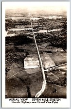 Cartão postal vintage c1940s RPPC Seven Mile Stretch On Lincoln Hwy Near Grand View Point comprar usado  Enviando para Brazil