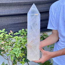 Pilar de cristal blanco natural 13,23 lb cuarzo cristal reiki curación segunda mano  Embacar hacia Mexico