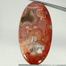 Cabochão oval 29,40 ct 100% natural renda louca ágata pedra preciosa 20X40X4 mm comprar usado  Enviando para Brazil
