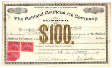 Usado, The Ashland Artificial Ice Company, ctf No. 117, 3 sh-$100 estoque capital, Seaton comprar usado  Enviando para Brazil