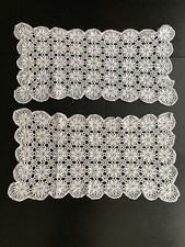 Set de 2 x tapetes de ganchillo crochet blanco 31 x 65 cms hechos a mano comprar usado  Enviando para Brazil