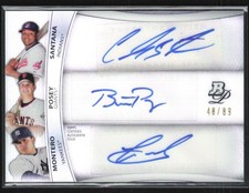 Usado, Buster Posey Montero Santana 2010 Bowman refrator de platina automático /89 #BPTA-SPM comprar usado  Enviando para Brazil