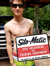 Placa vintage original de metal silo matic fazenda equipamento de alimentação de milho Wayzata Mn comprar usado  Enviando para Brazil