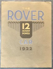 Folheto de vendas de carros ROVER 12 HP 1922 4 lugares SALOON 2 lugares LIMOUSINE TOP COUPE comprar usado  Enviando para Brazil
