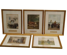 Vintage lithograph prints for sale  SOUTHAMPTON