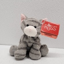 Usado, Russ Luv Pets Tabbies cinza listrado gatinho gato camurça mini saco de feijão pelúcia 5" comprar usado  Enviando para Brazil