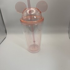 Usado, Copo Tumbler Mickey Ears Acrílico Rosa Camada Dupla 450ml 16oz com Palha comprar usado  Enviando para Brazil