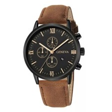 Relógios masculinos moda esporte caixa de aço inoxidável couro relogio masculino comprar usado  Enviando para Brazil