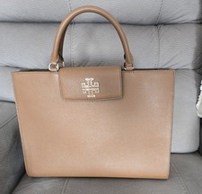 Tory Burch Britten Pebbled Leather Tote, Brązowa, Duża, używany na sprzedaż Tory Burch Britten Pebbled Leather Tote, Brązowa, Duża, używany na sprzedaż  Wysyłka do Poland