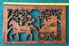 Rolo de madeira Amish carruagem cavalo buggy decoração de parede arte madeira compensada 1/4” comprar usado  Enviando para Brazil