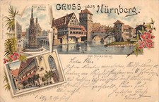 Saluti Da Norimberga Il Ponte Del Boia Bratwurstglöcklein Cartolina AK 1896 comprar usado  Enviando para Brazil