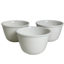 Tigelas de sopa/cereais profundos laminados brancos pesados Crate & Barrel-Excelente-Conjunto de 3 comprar usado  Enviando para Brazil