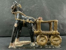 Usado, ANTIGO VINTAGE RARO FEITO À MÃO EXCLUSIVO TERRACOTA/CARRINHO DE CAVALO DE BARRO/ESTÁTUA BAGGI comprar usado  Enviando para Brazil