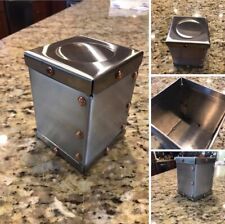 Caixa única de aço inoxidável/chapa de metal fabricada à mão com tampa 5 x 3,75 comprar usado  Enviando para Brazil