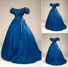Vestido de noite Southern Belle do século 18 Guerra Civil vestido de dia azul vitoriano, usado comprar usado  Enviando para Brazil