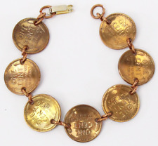 Vintage Lincoln Wheat 1 centavo 7 moeda real cobre 7" pulseira da moda 1 centavo comprar usado  Enviando para Brazil