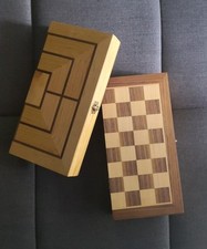 Schachspiel mühlespiel holz gebraucht kaufen  Bochum