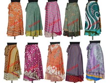 Lote Atacado de Vestido Feminino Sari de Seda Vintage Indiano Reversível Saia Envoltório comprar usado  Enviando para Brazil