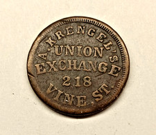 1863 A.Krengel Cincinnati, Ohio Union Exchange Coffee OH165CW-7a Ficha de la Guerra Civil segunda mano  Embacar hacia Mexico