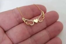 Pingente feminino de asas de diamante simulado redondo 1 quilate folheado a ouro amarelo 14K comprar usado  Enviando para Brazil