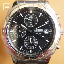 Relógio de quartzo masculino cronógrafo SEIKO 7T92-0GA0 (mostrador preto) comprar usado  Enviando para Brazil