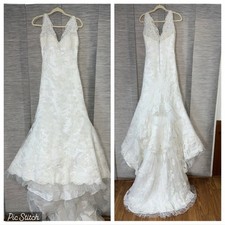 Elegante vestido de noiva Pronovias St. Patrick branco em camadas de renda! comprar usado  Enviando para Brazil