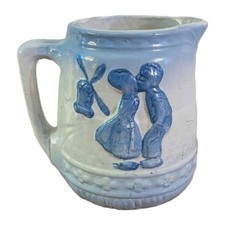 Jarro jarro antigo menina menino beijando c. 1911 pincel esmalte salgado McCoy grés comprar usado  Enviando para Brazil