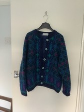 blue mohair cardigan for sale  TELFORD