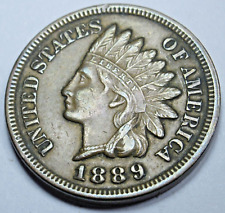 Moeda de cobre antiga de um centavo 1889 XF-AU Estados Unidos cabeça de índio EUA comprar usado  Enviando para Brazil