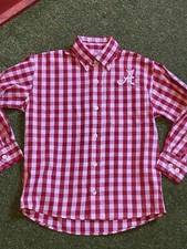 Camisa social masculina Alabama botão para baixo tamanho 5 xadrez maré carmesim dia de jogo preppy, usado comprar usado  Enviando para Brazil