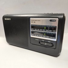 Antigo Rádio Sony ICF-38 AM FM Mesa Portátil AC/DC Operado por Bateria comprar usado  Enviando para Brazil