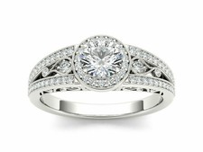 Anel de casamento feminino simulado corte brilhante 2,90 CT safira brilhante em prata 935, usado comprar usado  Enviando para Brazil