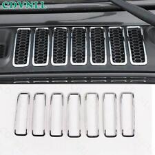 Para Jeep Wrangler JL 2018-24 cromado prata grade frontal inserções anel acabamento comprar usado  Enviando para Brazil