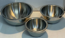 Conjunto de 3 tigelas de mistura de aço inoxidável - 8 qt, 4 qt, 2 qt - Aninhamento para assar comprar usado  Enviando para Brazil
