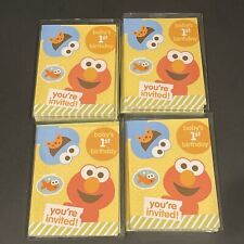 4 PACOTES - Rua Sésamo - 1º aniversário de bebês - Convites de festa Elmo 40 cartões!!, usado comprar usado  Enviando para Brazil