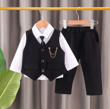 Usado, Novo Colete Corrente Infantil para Bebê Terno Cavalheiro Colete Masculino Camisa Gravata 3 peças comprar usado  Enviando para Brazil