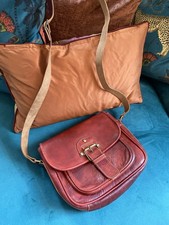 Red leather satchel for sale  BLACKPOOL