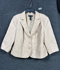 Jaqueta Blazer Lane Bryant Feminina Tamanho 16 Bege Paisley 3 Botões Fecho Casual comprar usado  Enviando para Brazil