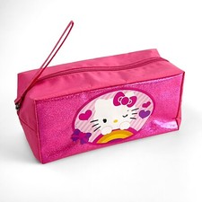 Bolsa de maquiagem cosmética Hello Kitty rosa e preta bolsa utilitária escolar Sanrio 2011 comprar usado  Enviando para Brazil