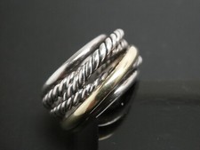 Anel cruzado David Yurman prata esterlina 925 e 14K pulseira de ouro amarelo 5,5 comprar usado  Enviando para Brazil