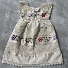Vestido bordado de algodão bebê feito no México La Morenita importações veja medida comprar usado  Enviando para Brazil