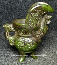 Usado, Copo de vinho 5" antigo chinês dinastia Han natural escultura em jade hetian besta dragão comprar usado  Enviando para Brazil