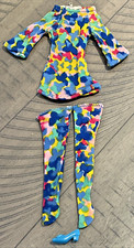 Rara Boneca Barbie Vintage #1809 Mini Estampas Mod Vestido Meia-calça Sapato Azul Roupa comprar usado  Enviando para Brazil