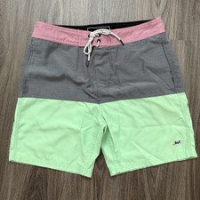 Bermuda de natação Lost Board masculina tamanho 32 rosa cinza verde listrada comprar usado  Enviando para Brazil