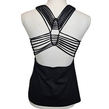 Regata Carbon38 preta com tiras ativa tamanho médio ioga dança recorte comprar usado  Enviando para Brazil