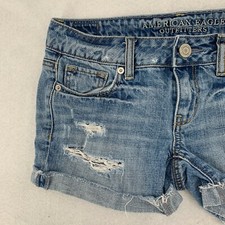 Shorts jeans feminino American Eagle Outfitters corte algemado lavagem leve tamanho 0 comprar usado  Enviando para Brazil
