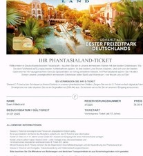 Phantasialand tickets 2 gebraucht kaufen  Duderstadt