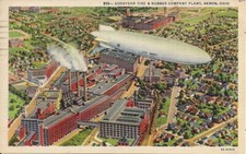 Usado, Zeppelin dirigível da Marinha dos EUA, dirigível em voo sobre a fábrica Goodyear, Akron OH 1951 comprar usado  Enviando para Brazil